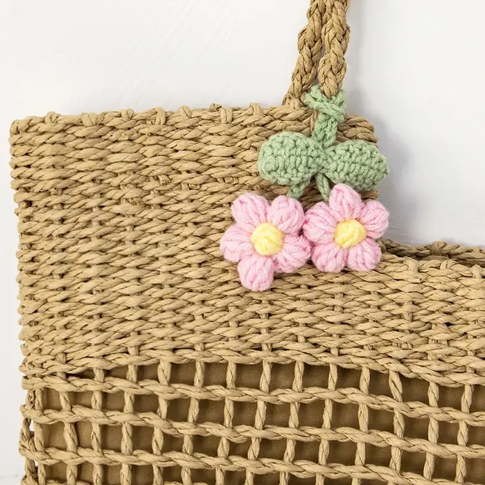 Pendentif fleur artificielle pour sac à main
