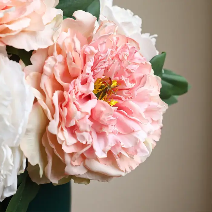 Grandes fleurs artificielles de pivoine en soie