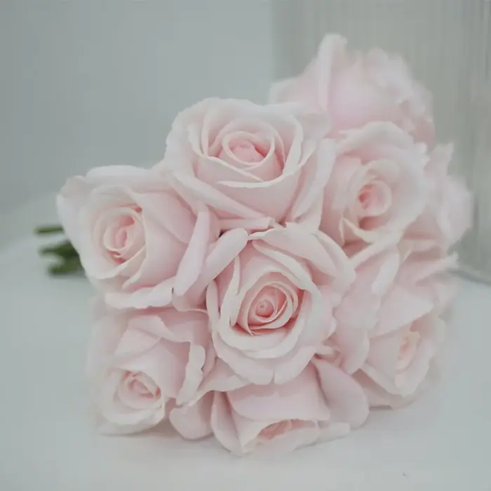 Bouquets de Poubelles Roses Artificielles au Toucher Réel