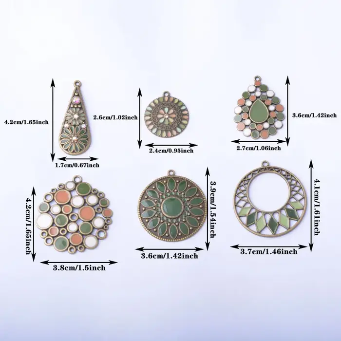 Ensemble de pendentifs bohème vert olive