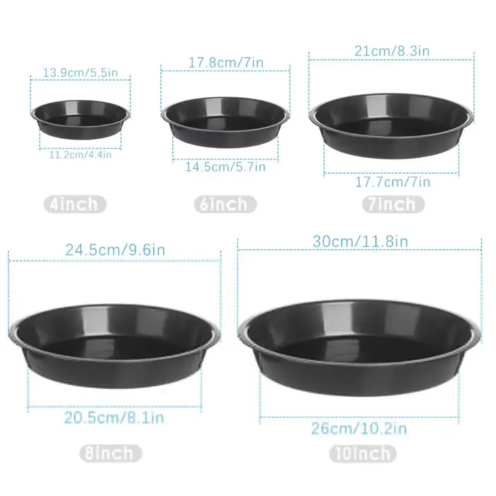 Soucoupe pour plantes rondes en plastique, 2 pièces, 4/6/7/8/10 pouces, plateaux pour pots de fleurs