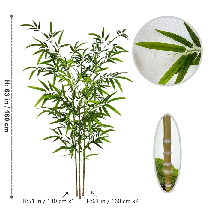 Bambou artificiel PVC matériel grand