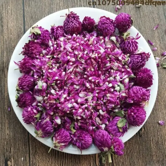 Pétales de fleurs séchées naturelles : Globe Amarante Violet