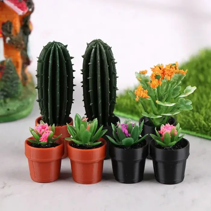 Simulation de plante en pot pour maison de poupée 1:12