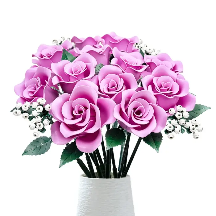 Bouquet de construction de roses roses