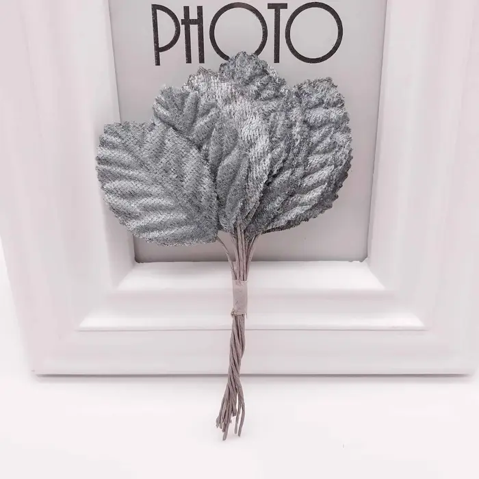 Fleurs artificielles en forme de feuille de soie, 12 pièces, 4cm, pour bricolage, décoration de mari