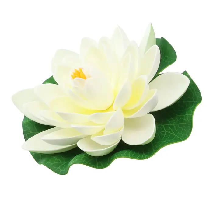 Fleur de lotus flottante artificielle de 18 cm pour aquarium, bassin, réservoir de poissons, piscine