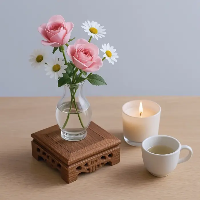 Support de pot de fleurs en bois