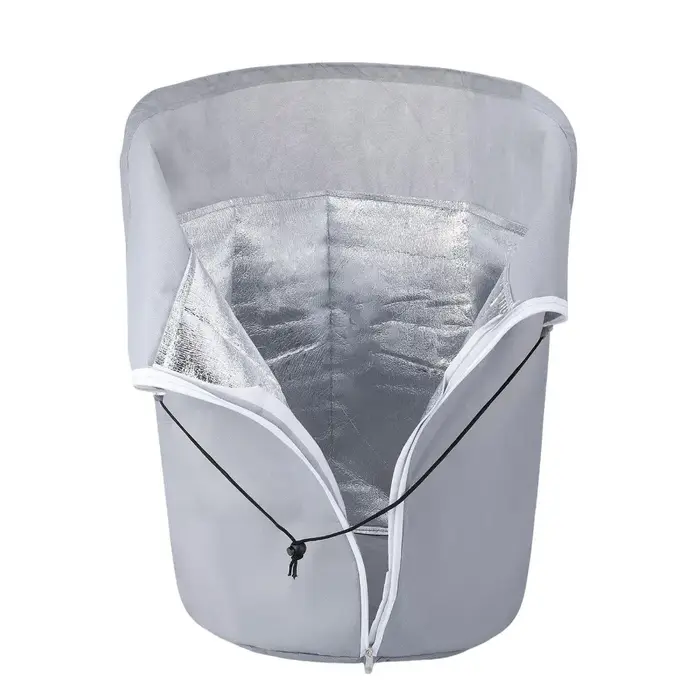 Housse de protection réutilisable pour plantes, avec fermeture éclair et cordon de serrage, en tissu
