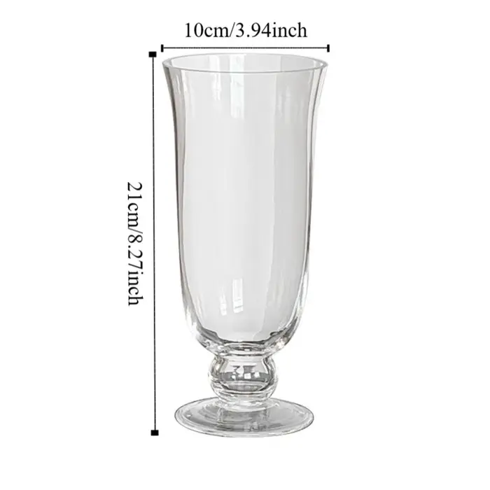 Vase à fleurs en verre transparent