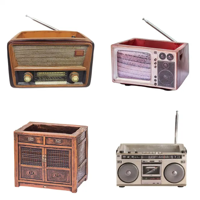 Jardinière multifonctionnelle en forme de Radio