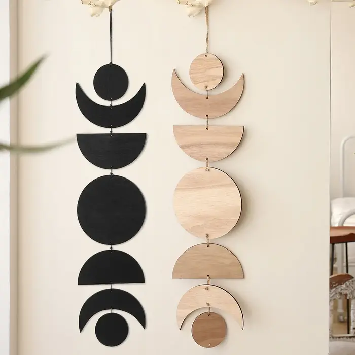 Guirlande de Phase de lune en bois