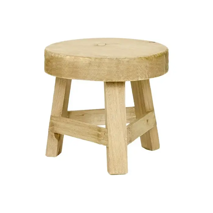 Petit tabouret rond en bois pour plantes d'intérieur, support pour plantes d'extérieur, jardin, cour