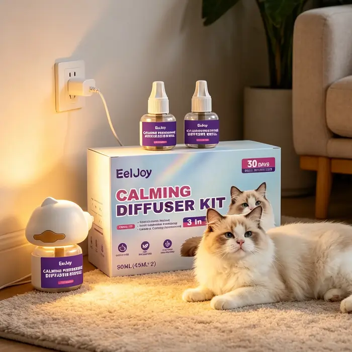 Diffuseur apaisant naturel pour soulager le stress des chats avec huile essentielle végétale, diffus