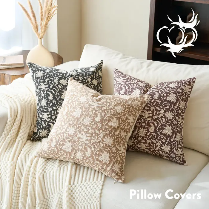 Housses de coussin décoratives à motifs floraux