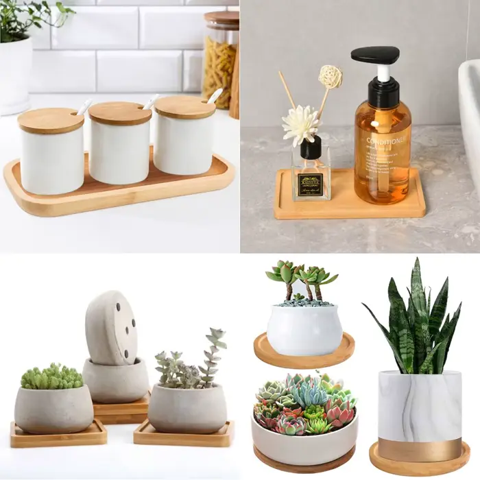 Support de Pot de Fleurs en Bambou