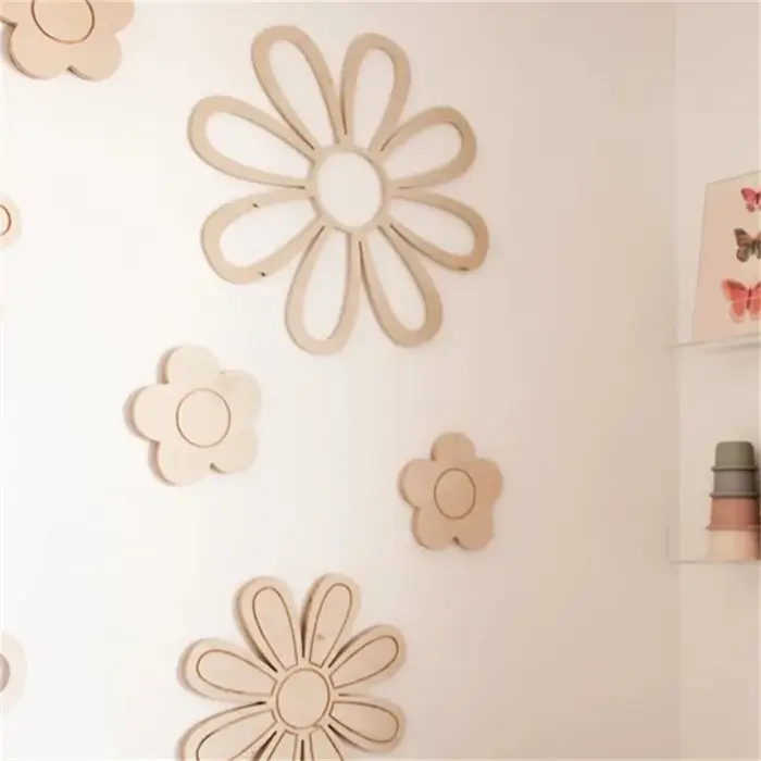 Marguerite en bois fleurs murales décor de pépinière Boho pépinière chambre d'enfants décoration mur