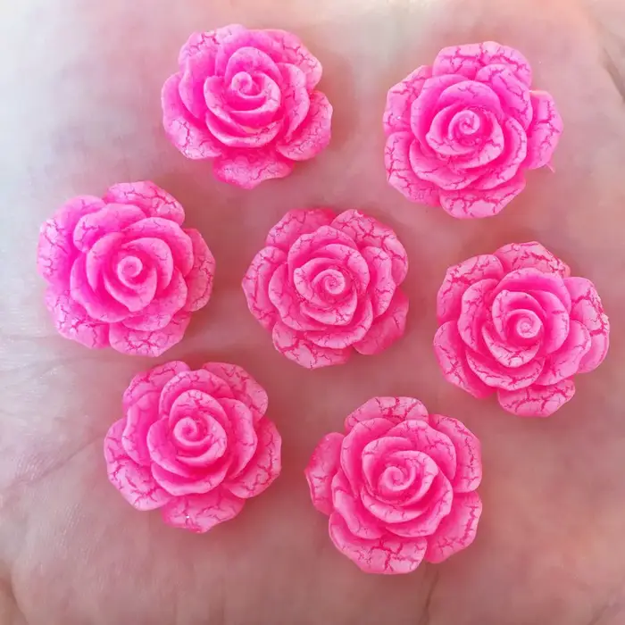 Nouvelle résine Kawaii 20mm fissure fleur dos plat Cabochon pierre 30 pièces Scrapbook bricolage décor maison Figurine artisanat