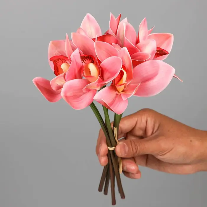 Bouquet de Cymbidium artificiel en Latex