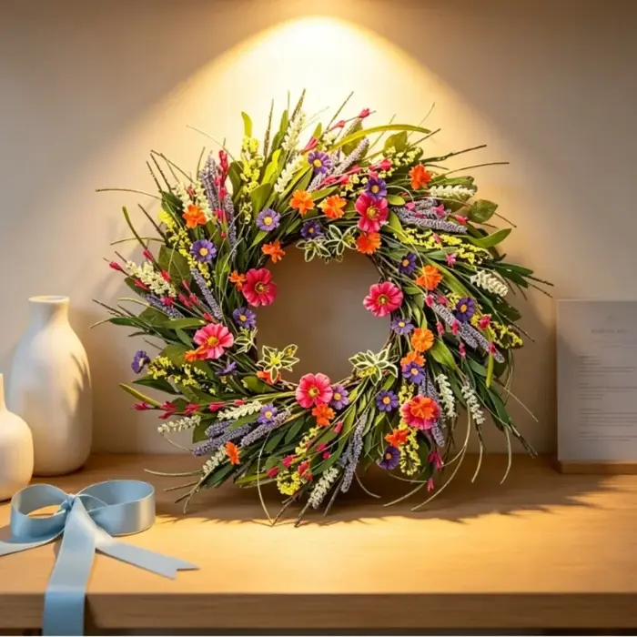 Guirlande de fleurs de printemps : - Décoration élégante pour la maison