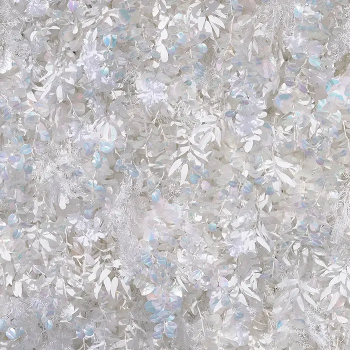 A8894 pur blanc fleur de cerisier Eucalyptus brume herbe retrousser tissu