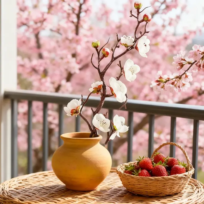 Fleurs artificielles Prunier Pêche Branche
