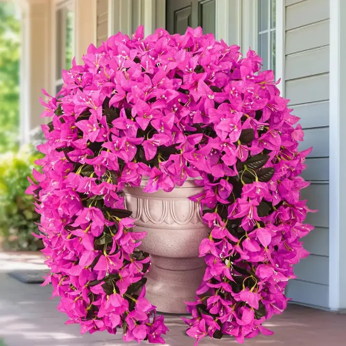2 pièces suspendues artificielles bougainville réaliste fausse fleur fête de mariage jardin cour tenture murale