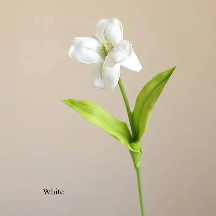 Fleur artificielle de tulipe ouverte de 20 pouces, avec double feuilles, pour Bouquet de mariage, dé