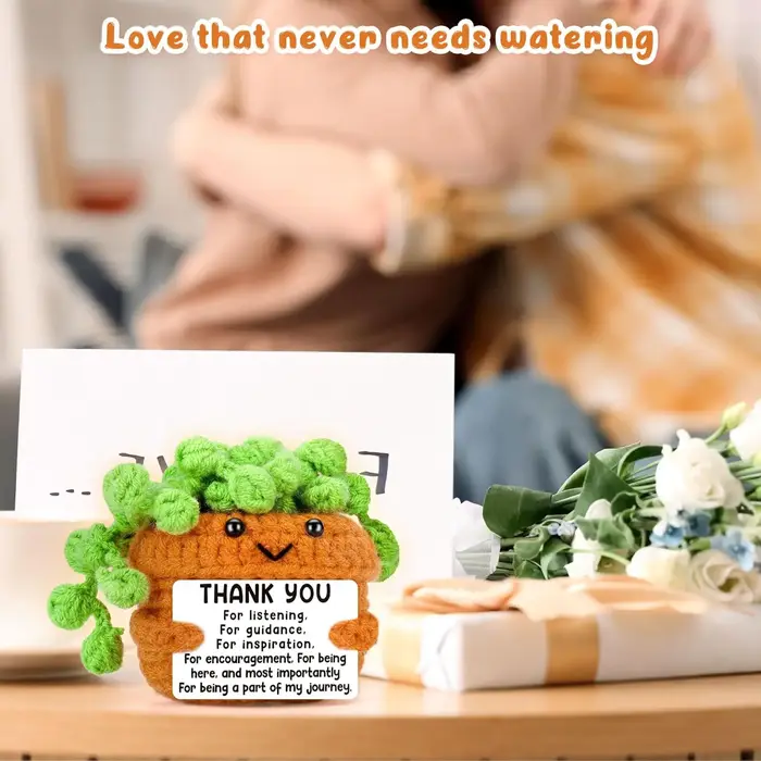 Décoration de plante positive au Crochet faite à la main
