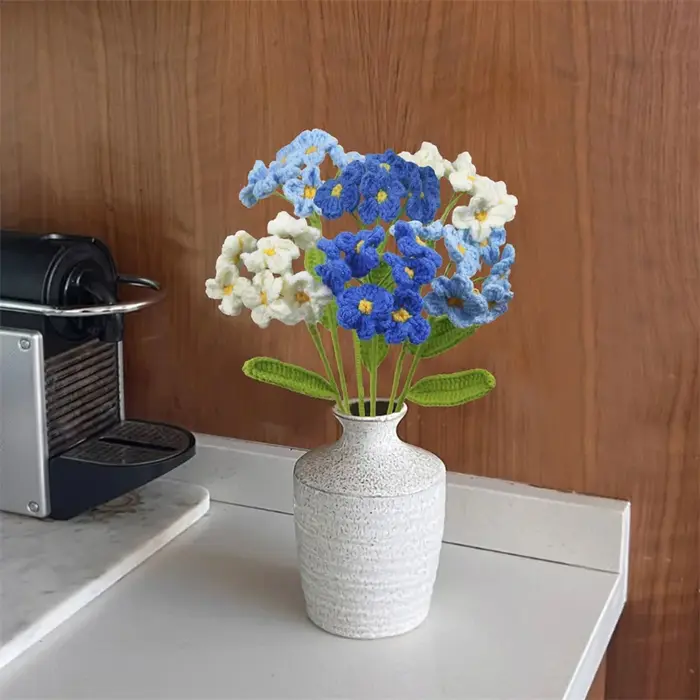 Fleurs de lys au crochet, 1/6 pièces, bouquet de fleurs de lys créatives tricotées à la main, décoration pour fête de mariage et maison
