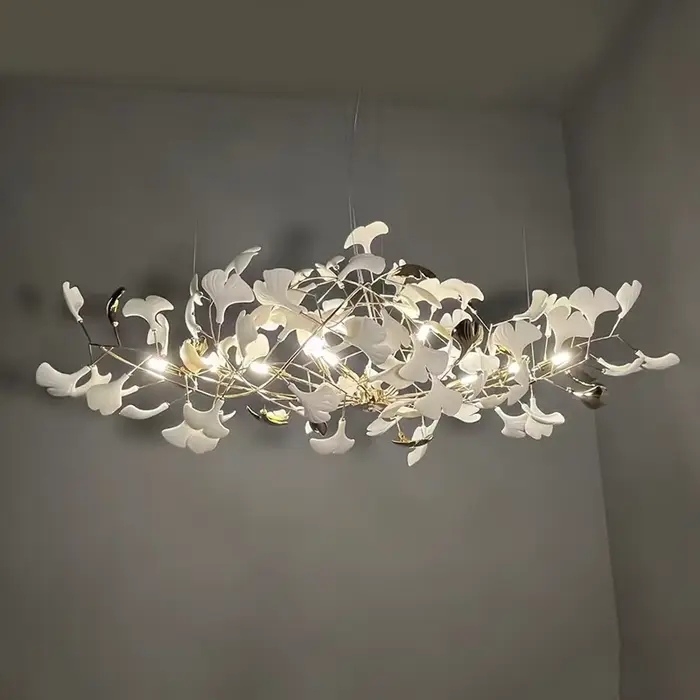 Lustre en céramique de luxe nordique Ginkgo scalp