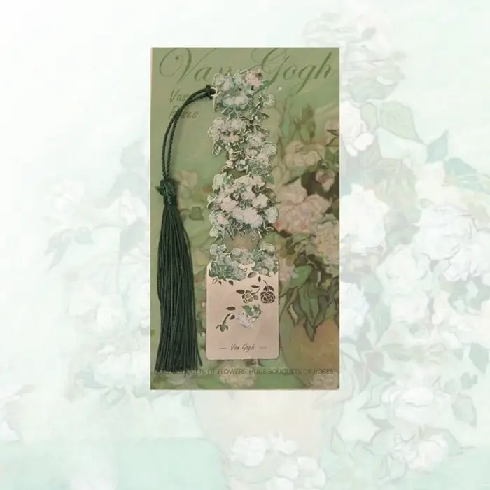 Marque-page en métal creux pour peinture florale