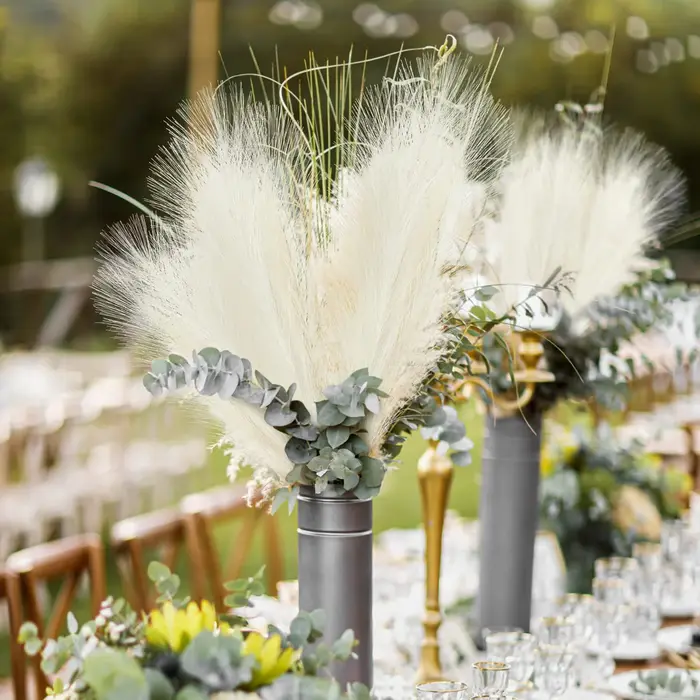 Fausses fleurs artificielles marron Pampas