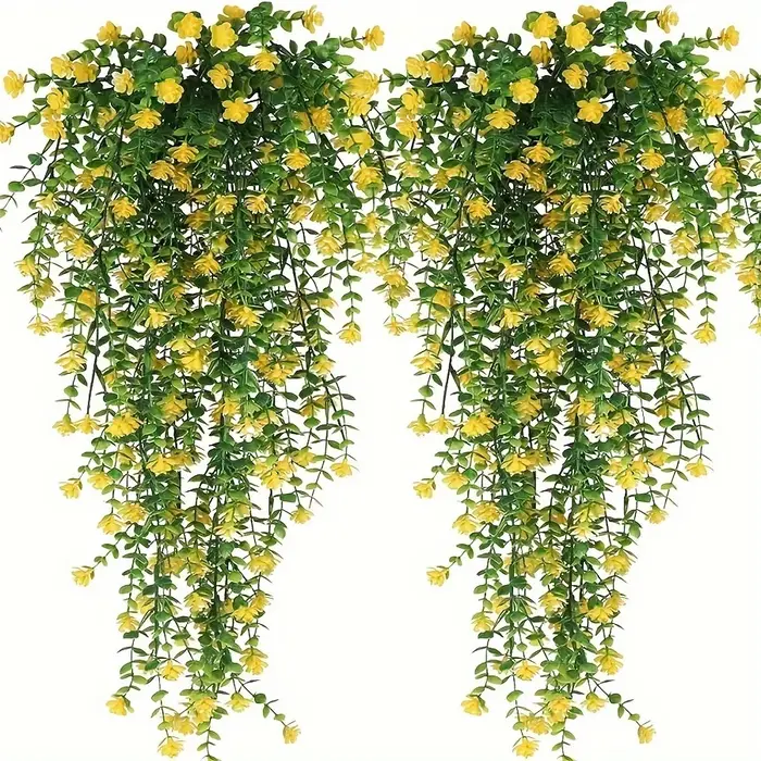 3 pièces, plantes suspendues artificielles fausse plante suspendue fausse feuille d'eucalyptus vigne