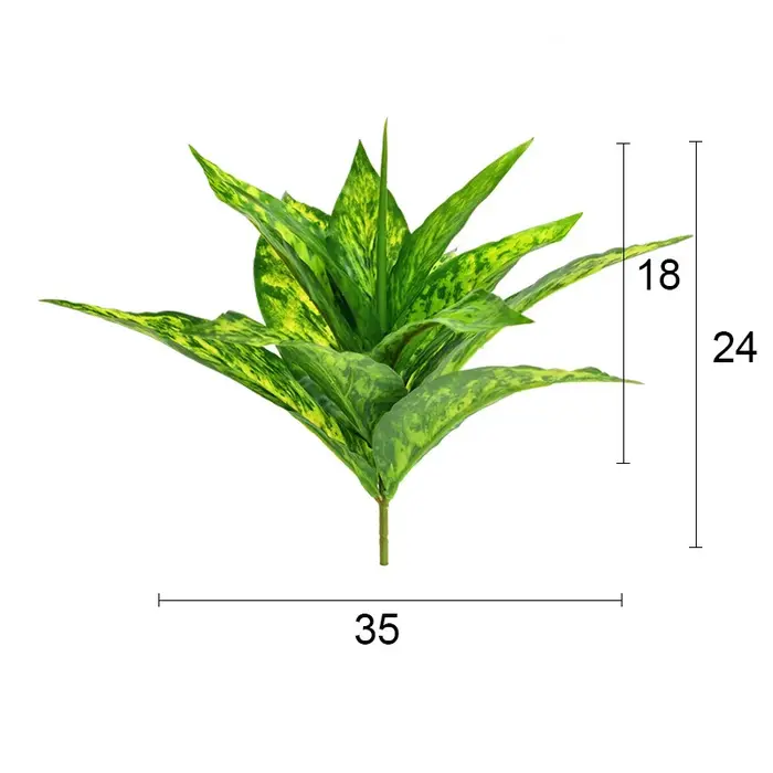 5 fourchettes 29cm fausses plantes feuilles d'arbre artificiel Tropical petite végétation plante décorative mur pour la décoration de bonsaï de la maison