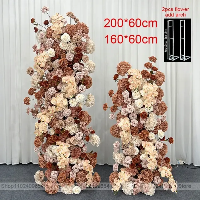 Décoration florale d'automne marron pour arche en panneau KT