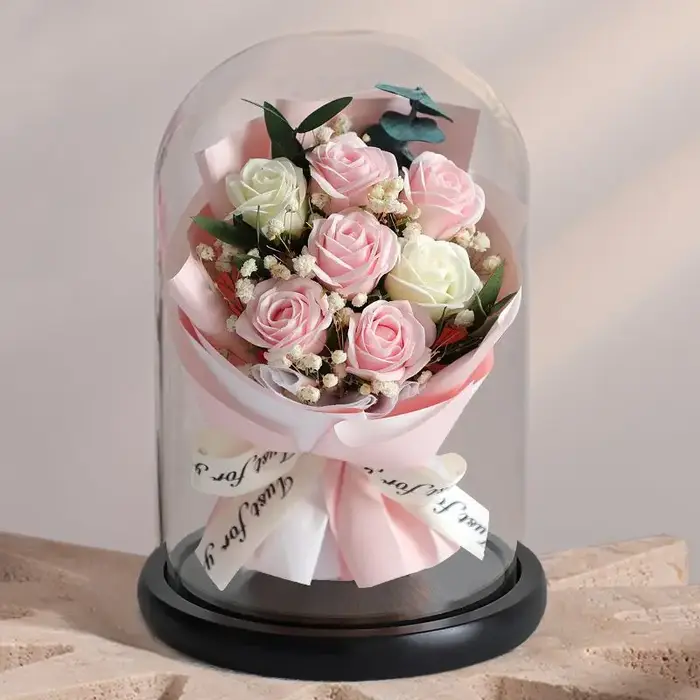 Fleur éternelle pour la fête des mères, vraie rose en verre, cadeaux de la Saint-Valentin, anniversa