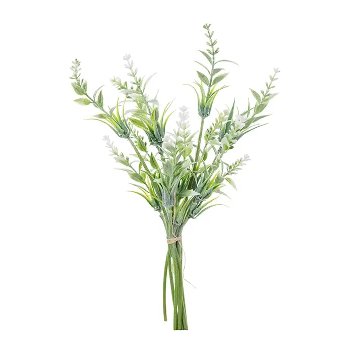 8 Têtes Fleurs Artificielles En Plastique Lavande De Mariage Décoratives Couronnes Homr Vase pour Ma