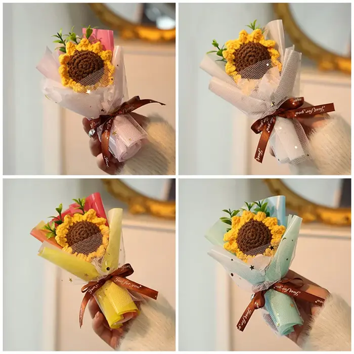 Mini Bouquet de tournesol au Crochet