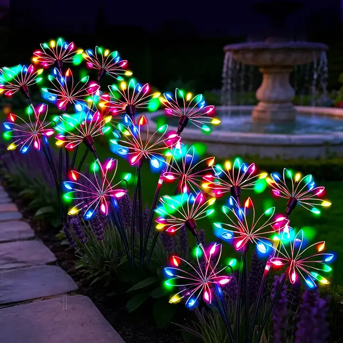 Lampes solaires LED en forme de fleur