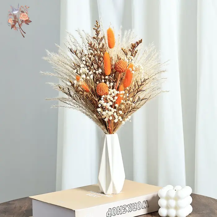 Bouquet de vraies fleurs séchées