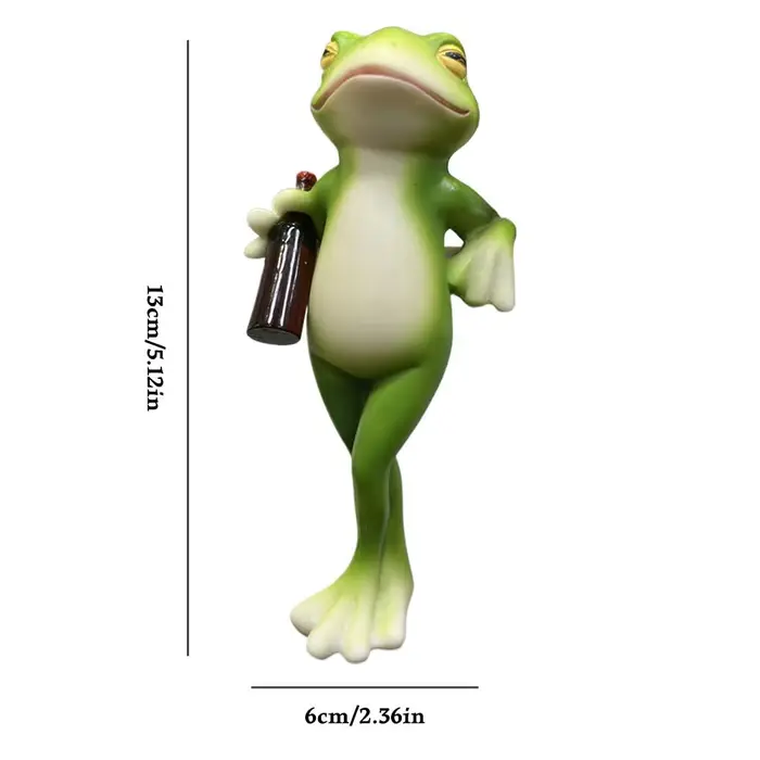 Support de pot de fleurs grenouille verte