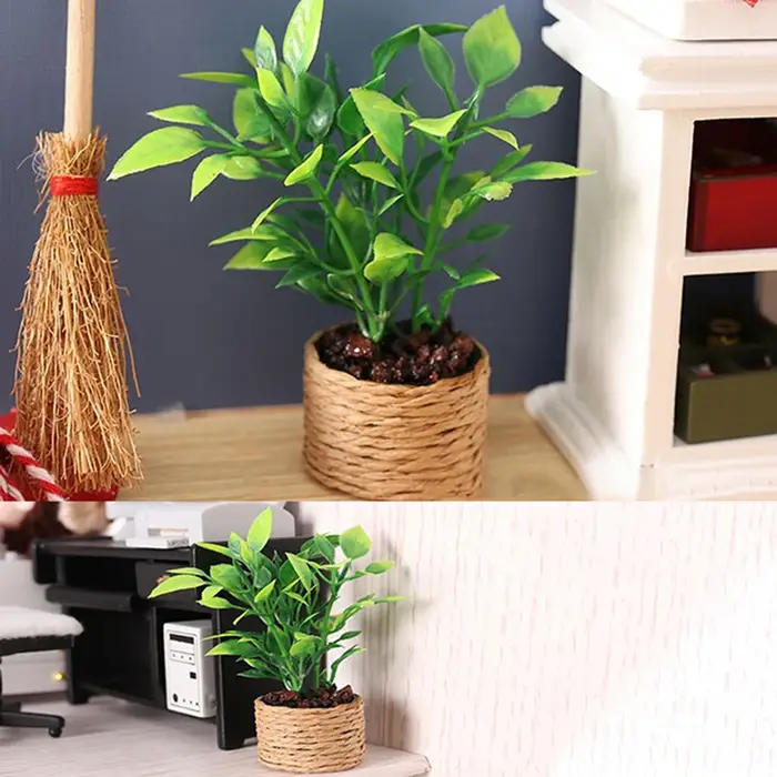 Mini arbre Miniature en Pot pour maison de poupée 1:12