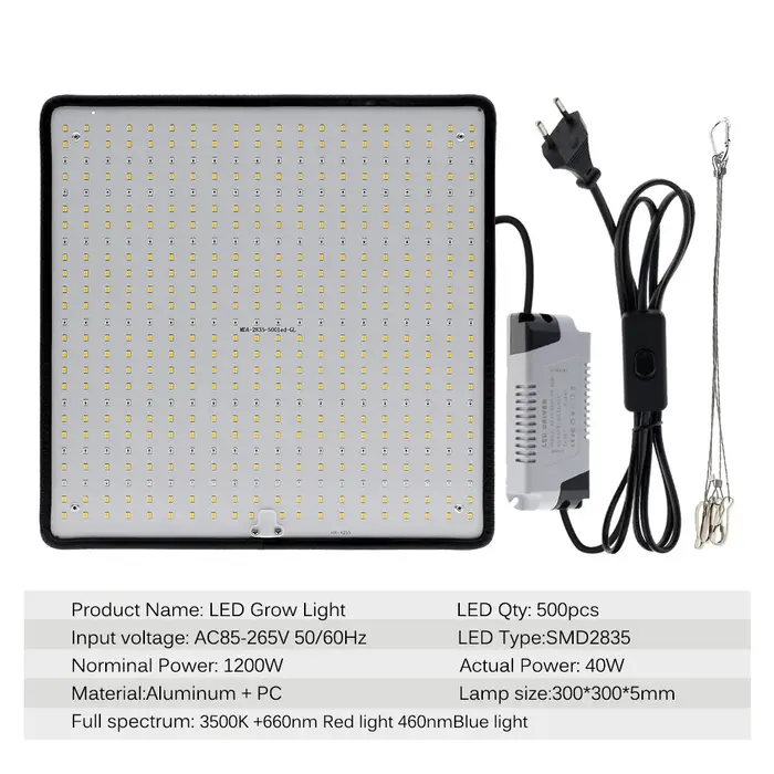 LED élèvent la lumière spectre complet Phyto lampe AC85-240V 40W