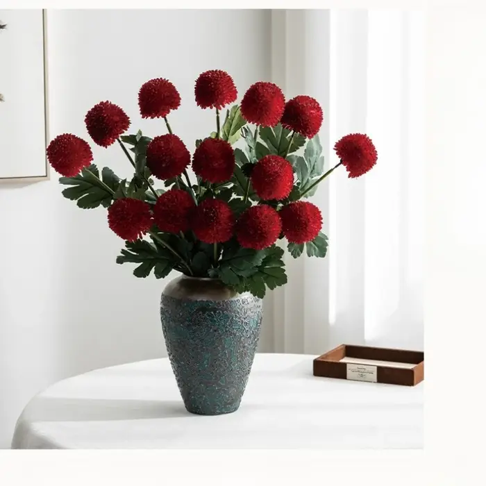 8 pièces de chrysanthèmes artificiels de septembre
