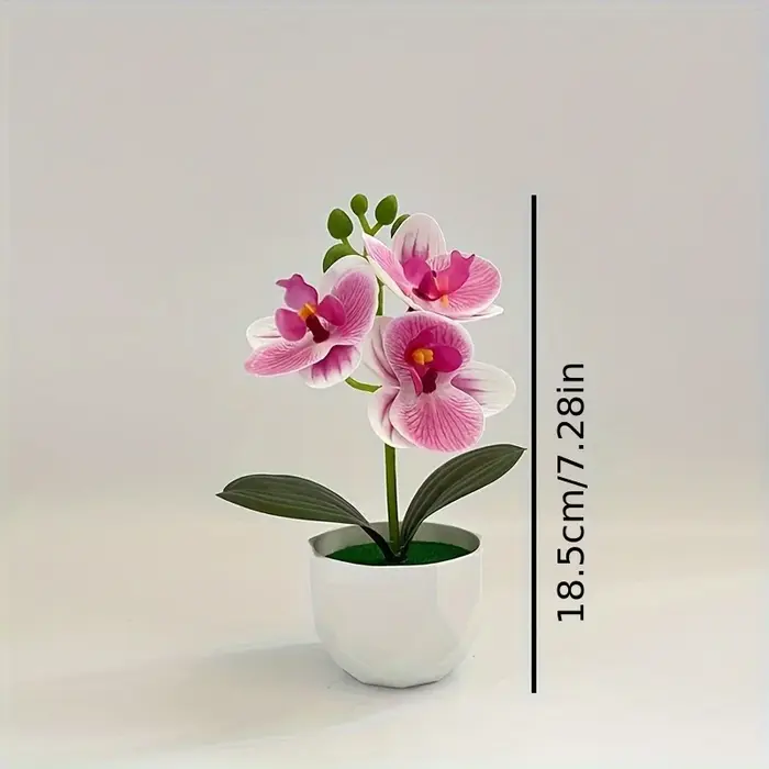 3 orchidées Phalaenopsis artificielles avec pot