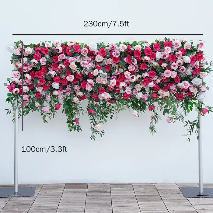 Mur de plantes de gazon de Milan vert feuille de saule Rose de luxe, toile de fond de mariage, mur d
