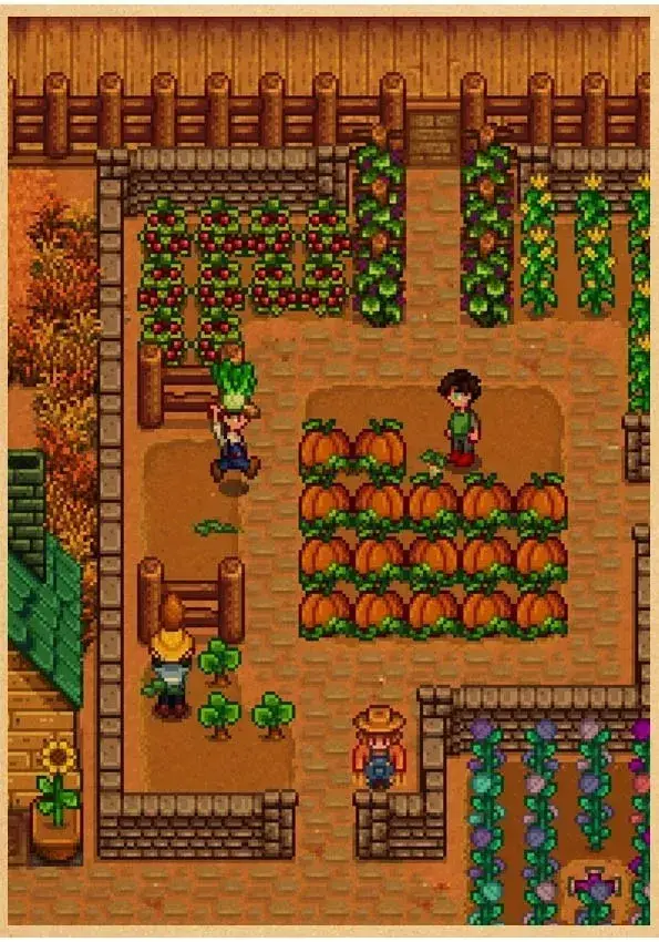 Affiches de marché nocturne de danse de fleurs de Stardew Valley