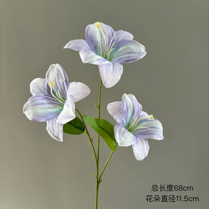 6 pièces de nouveaux bouquets de lys artificiels Hemerocallis, 3 têtes de fleurs artificielles pour 