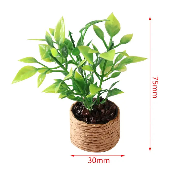 Mini arbre Miniature en Pot pour maison de poupée 1:12
